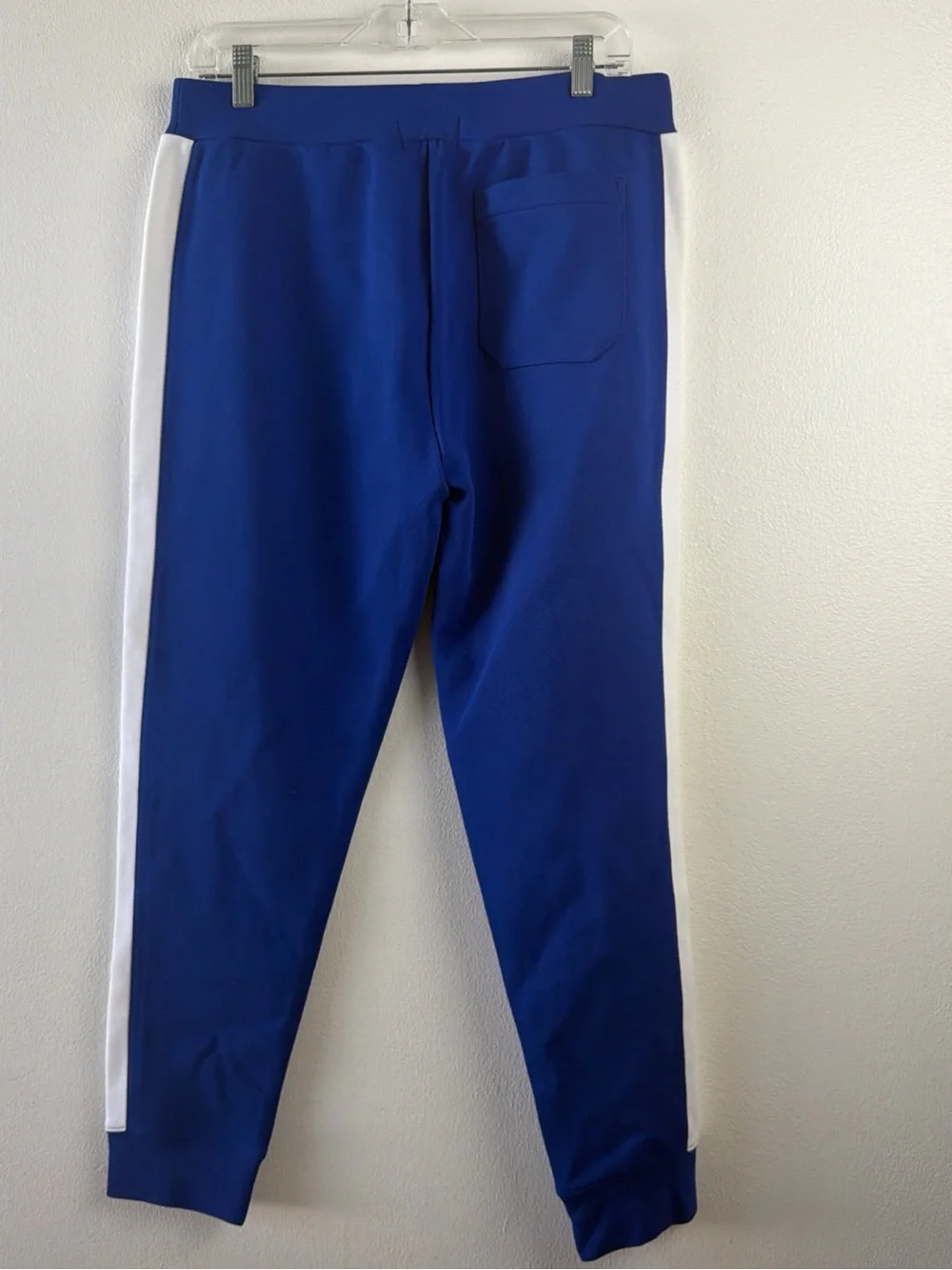 Polo by Ralph Lauren Men's Blue Track Pants with White Side Stripes